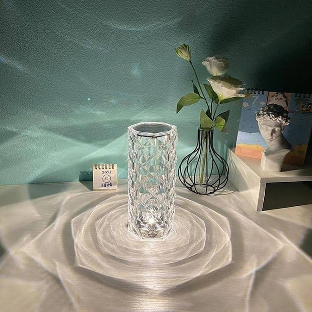 Rose petal shade  crystal table lamp